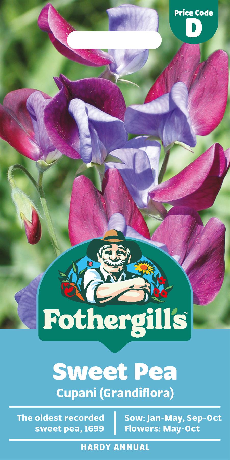 Fothergills Sweet Pea Cupani (Grandiflora) Seeds