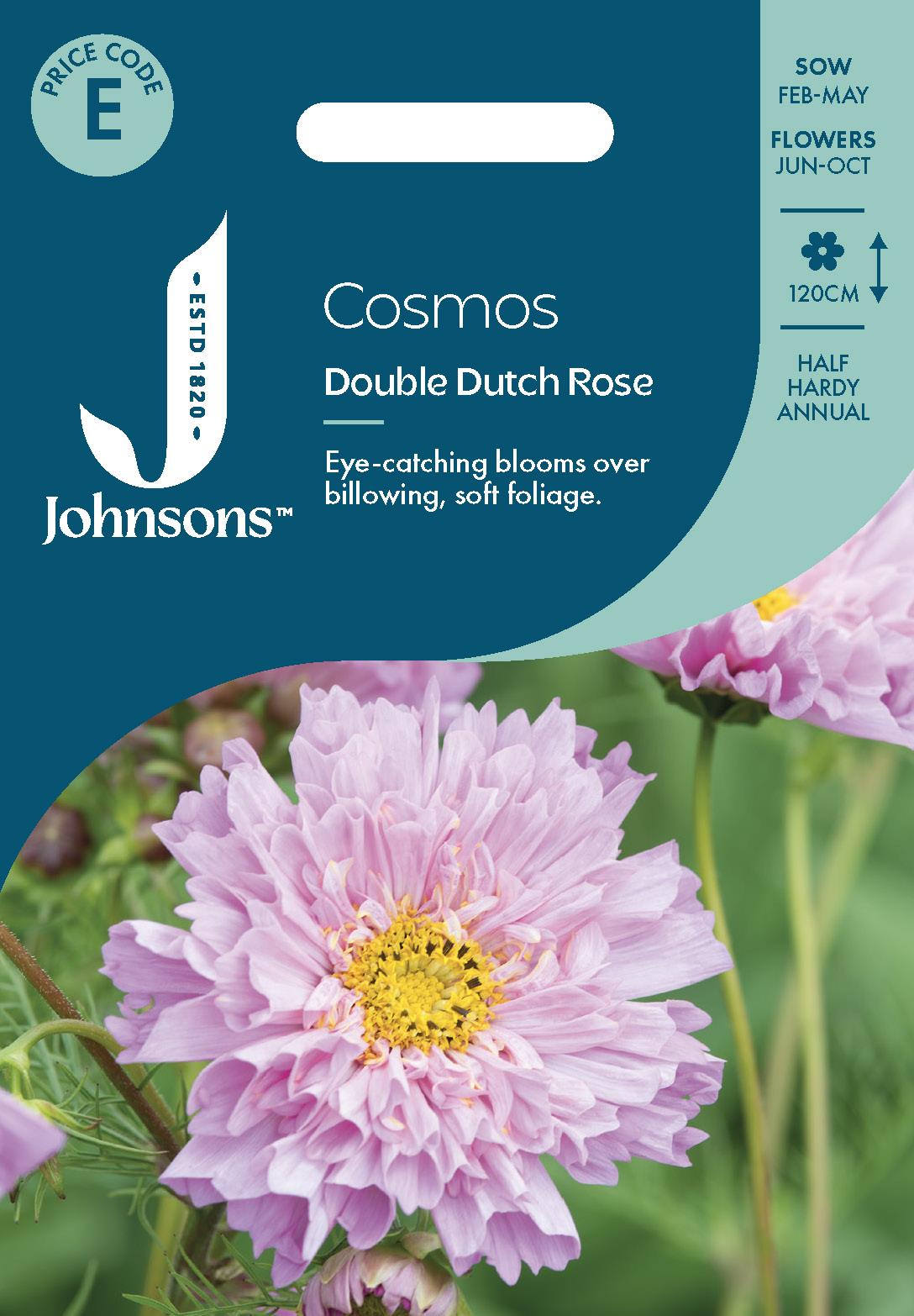 Johnsons - Cosmos Double Dutch Rose - 50 Seeds