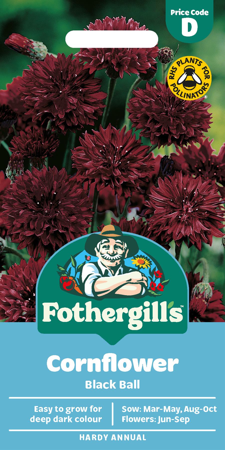 Fothergills Cornflower Black Ball Seeds