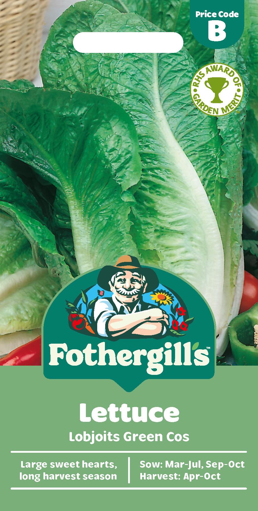 Fothergills Lettuce Lobjoits Green Cos Seeds