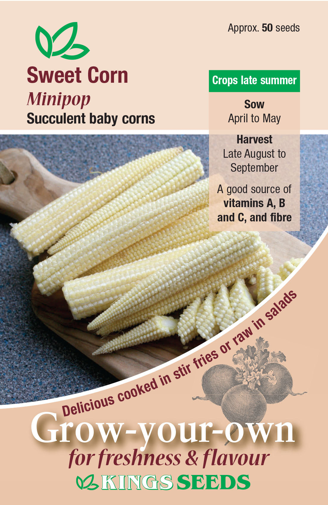 Kings Seeds Sweet Corn Minpop 50 Seeds