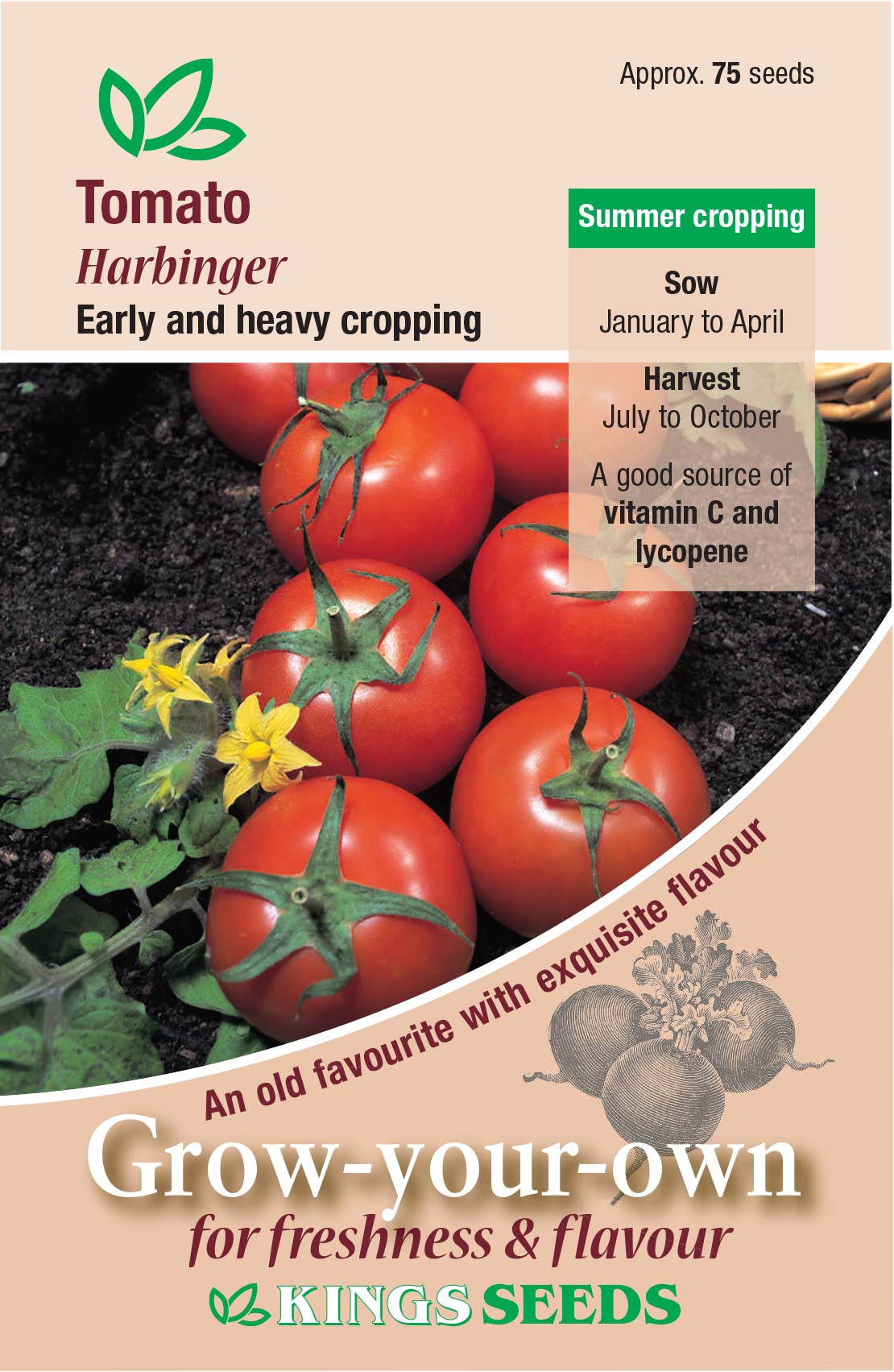 Kings Seeds Tomato Harbinger 75 Seeds