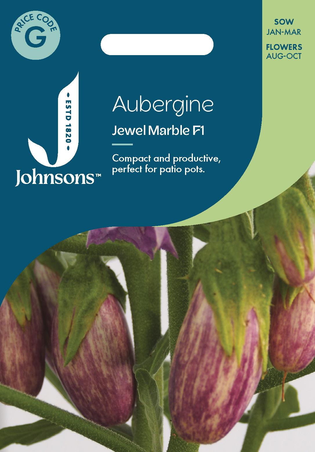 Johnsons - Aubergine Jewel Marble F1 - 10 Seeds