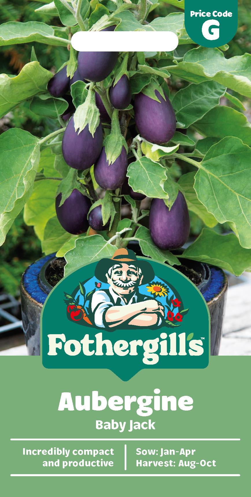 Fothergills Aubergine Baby Jack Seeds
