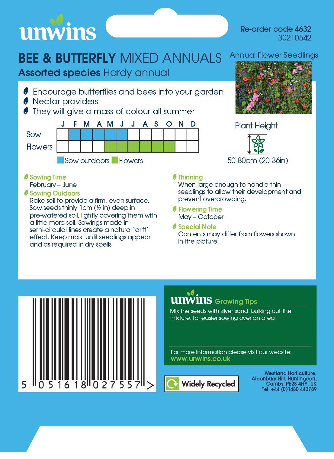 Unwins Bee & Butterfly Mix 1.5g Seeds