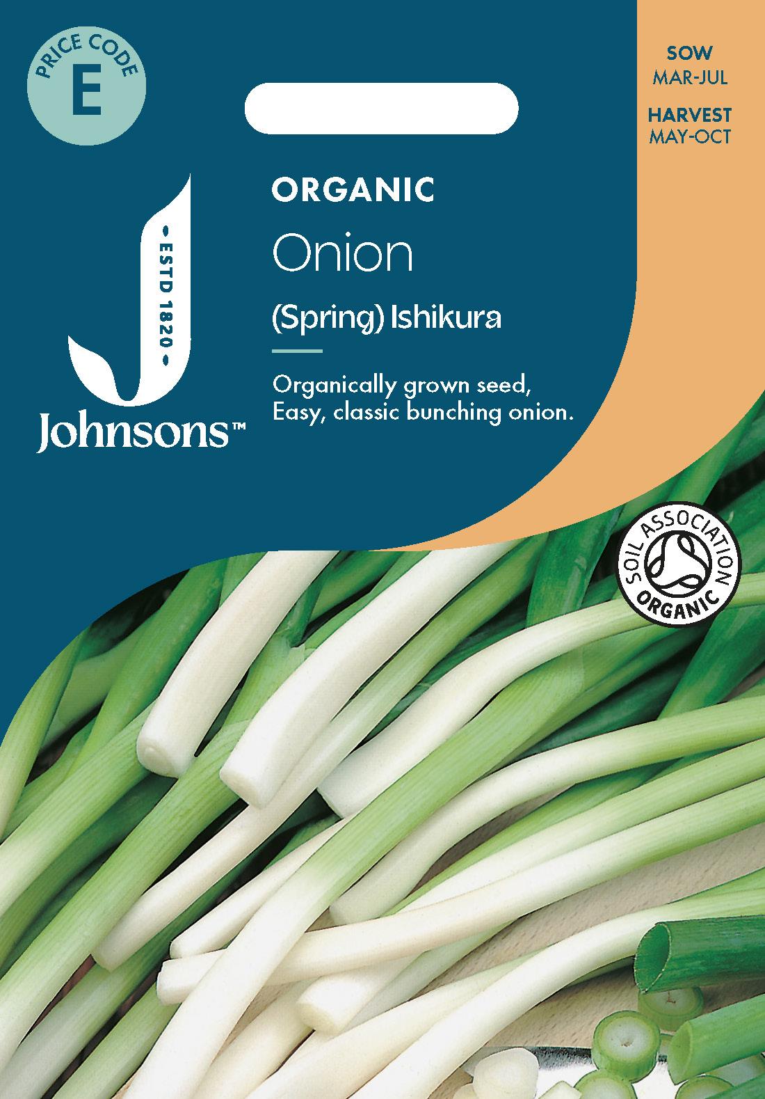 Johnsons - Organic Vegetable - Onion (spring) Ishikura - 350 Seeds