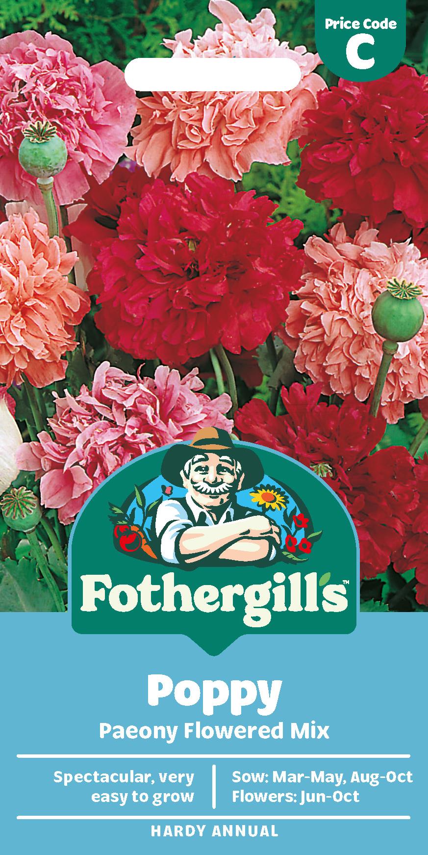 Fothergills Poppy Paeony Flowered Mix Seeds