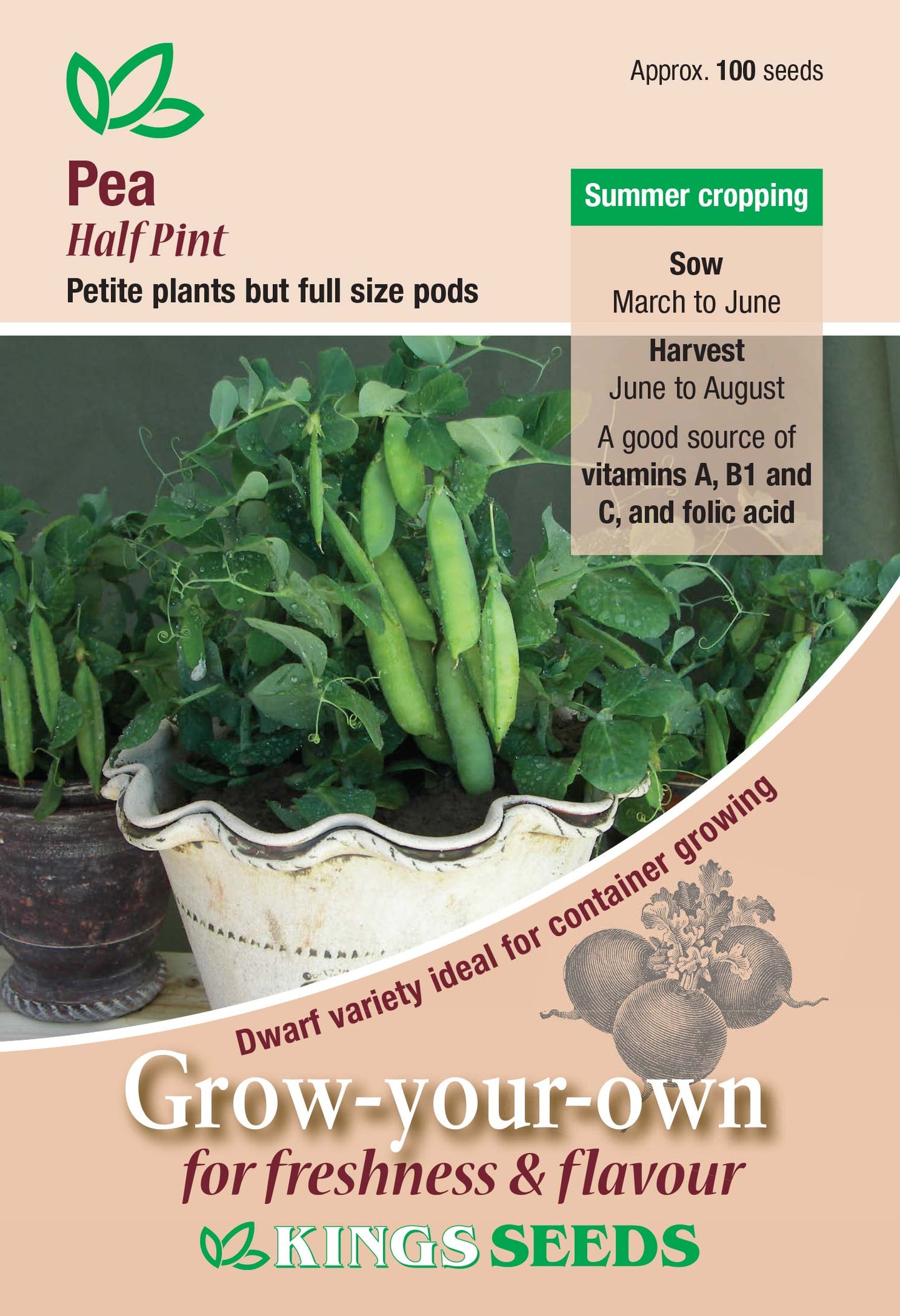 Kings Seeds Pea Half Pint Seeds