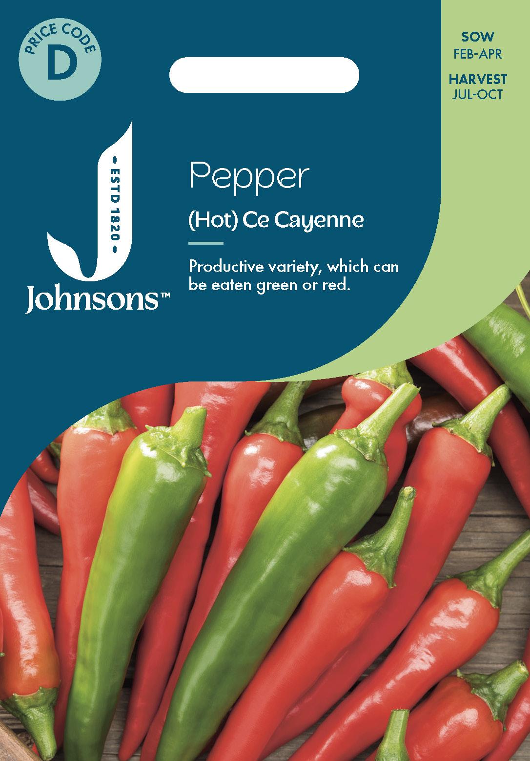 Johnsons - Pepper (hot) De Cayenne - 30 Seeds