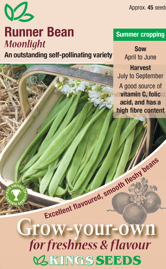Kings Seeds Runner Bean Moonlight Seeds