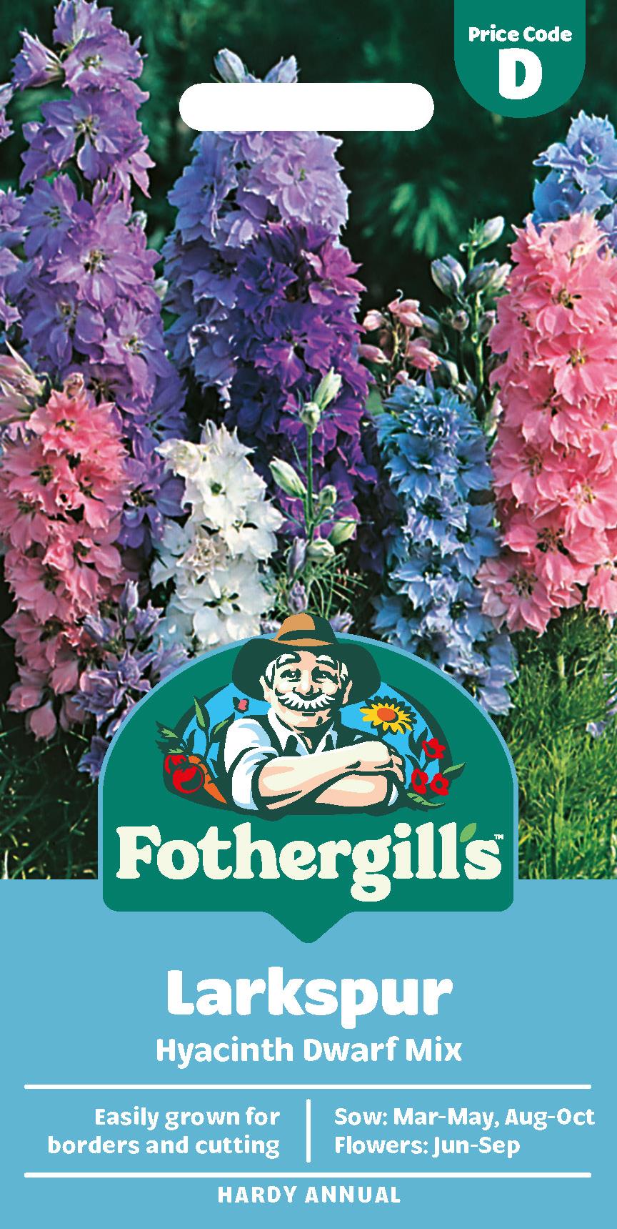 Fothergills Larkspur Hyacinth Dwarf Mix Seeds
