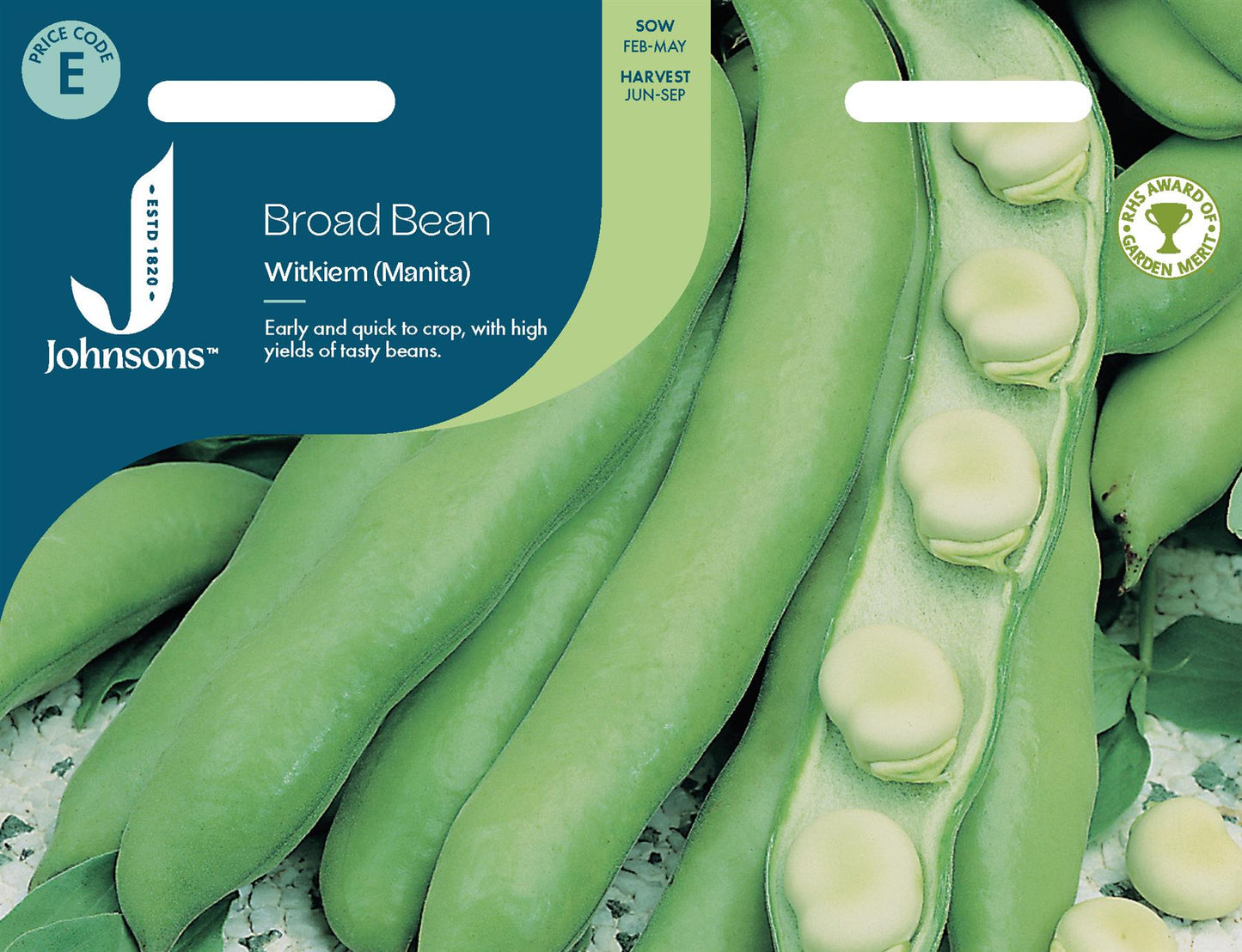 Johnsons - Broad Bean Witkiem (manita) - 45 Seeds