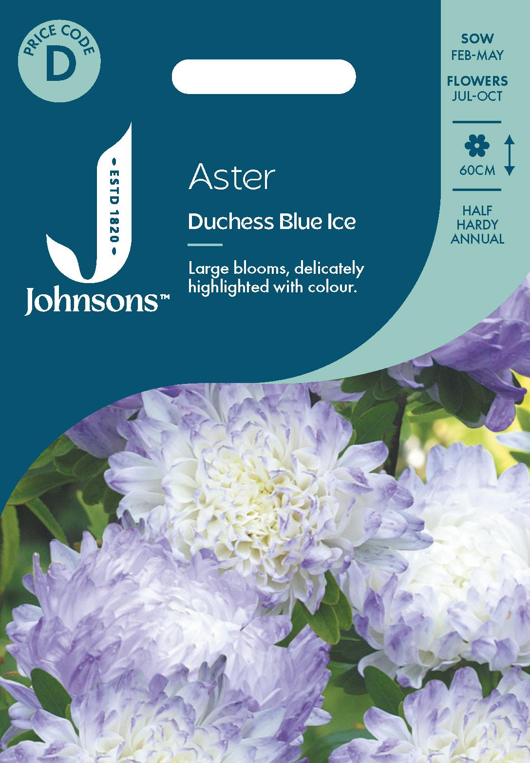 Johnsons - Aster Duchess Blue Ice - 250 Seeds