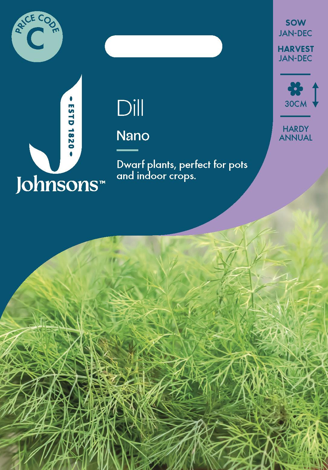 Johnsons - Herb - Dill Nano - 200 Seeds