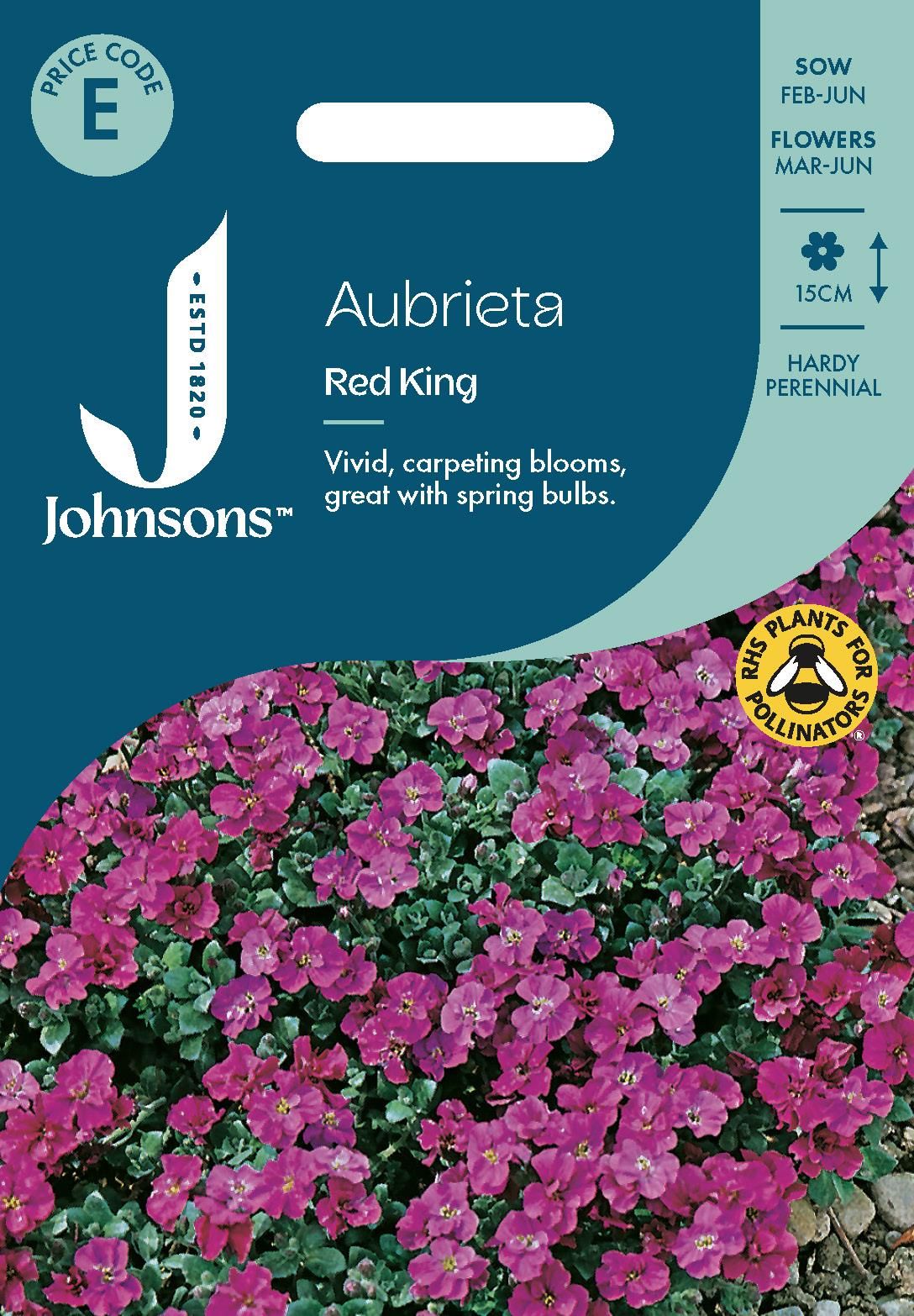 Johnsons - Aubrieta Red King - 200 Seeds