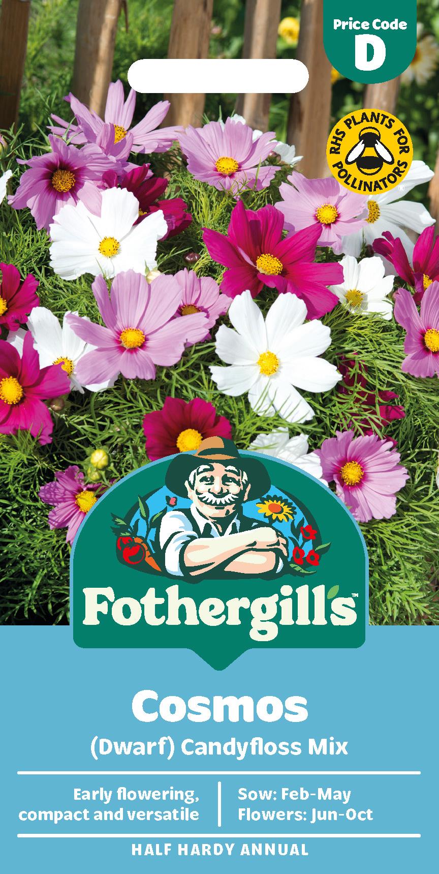 Fothergills Cosmos Dwarf Candyfloss Mix Seeds