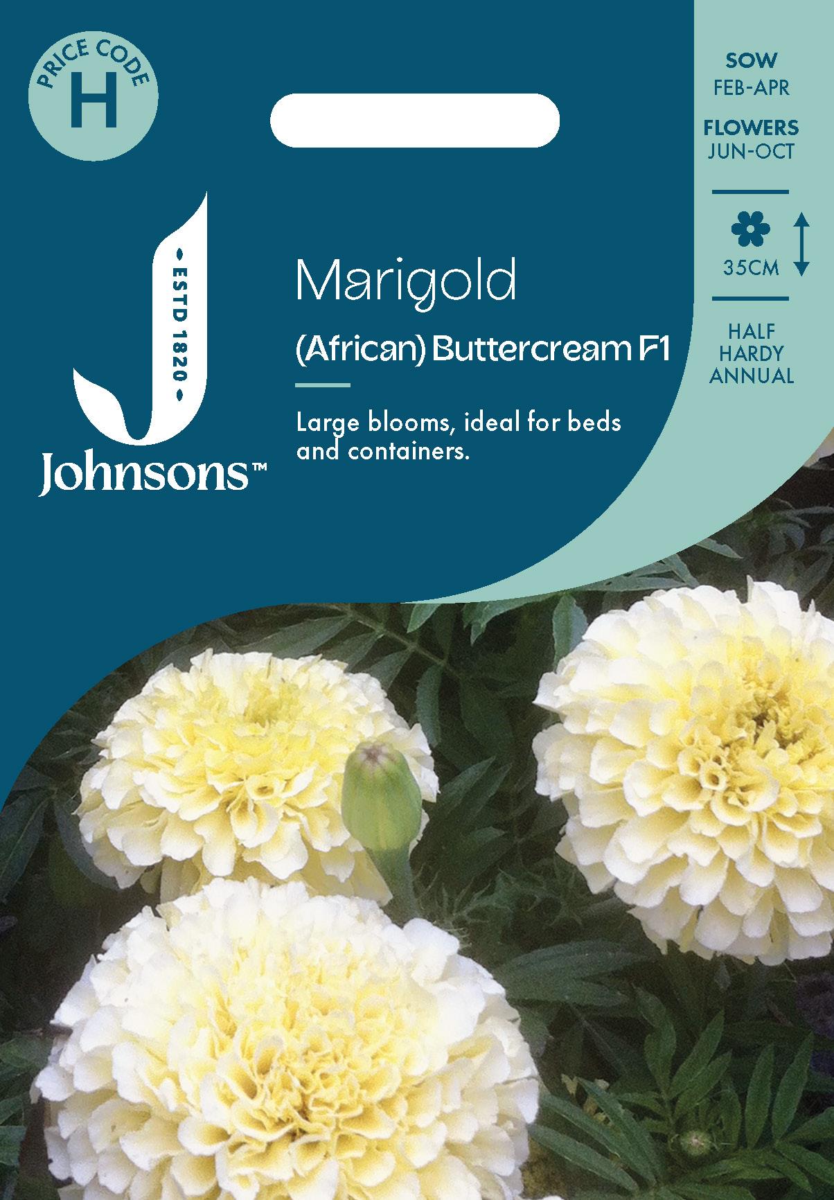 Johnsons - African Marigold Buttercream F1 - 20 Seeds