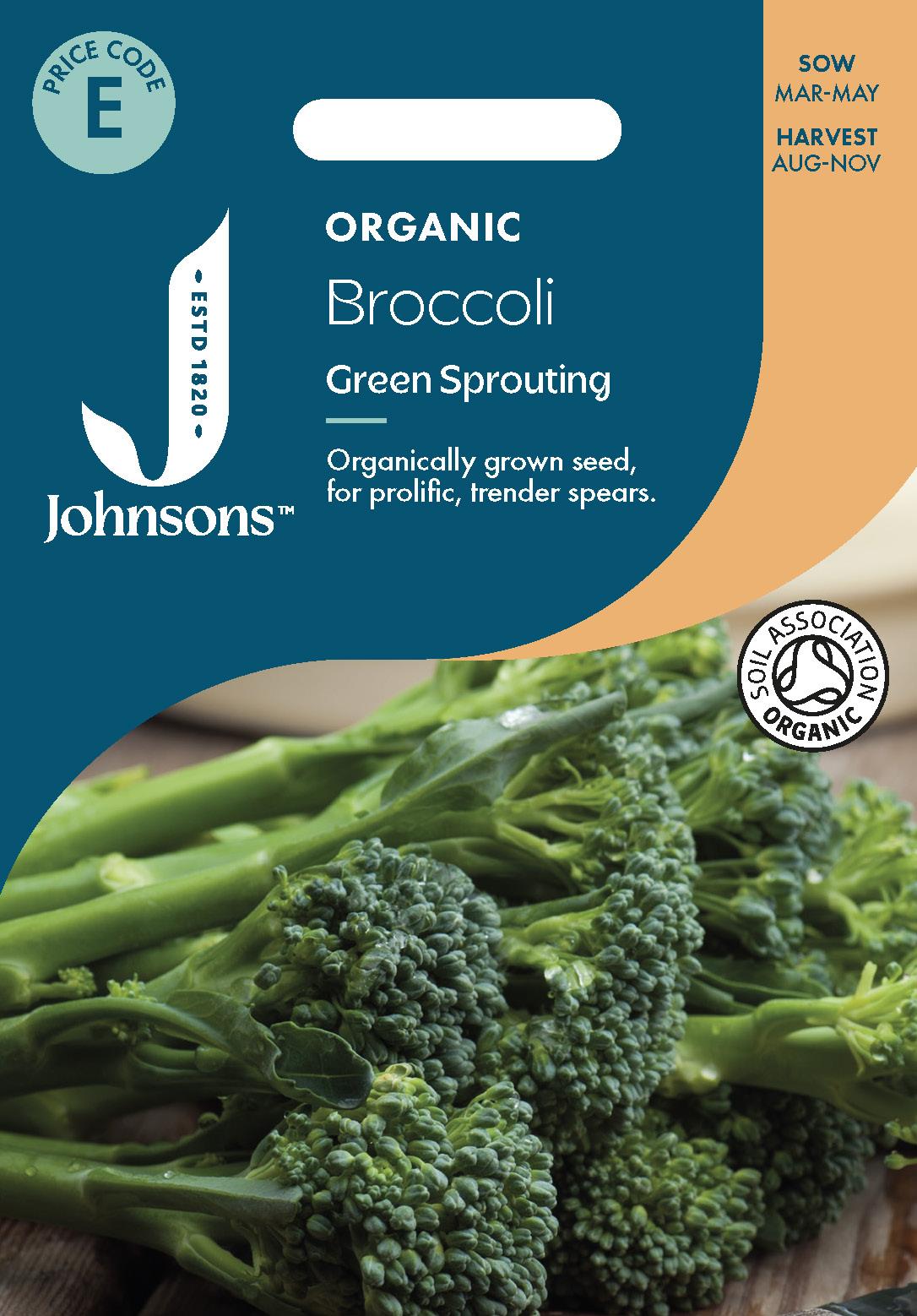 Johnsons - Organic Vegetable - Broccoli Green Sprouting Org - 150 Seeds