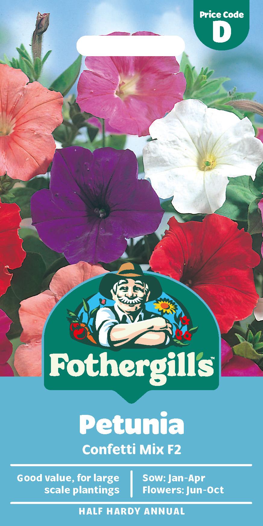 Fothergills Petunia Confetti Mix F2 Seeds