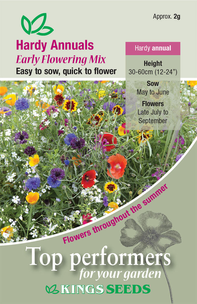 Kings Seeds Hardy Annuals Early Flowering Mix Seeds