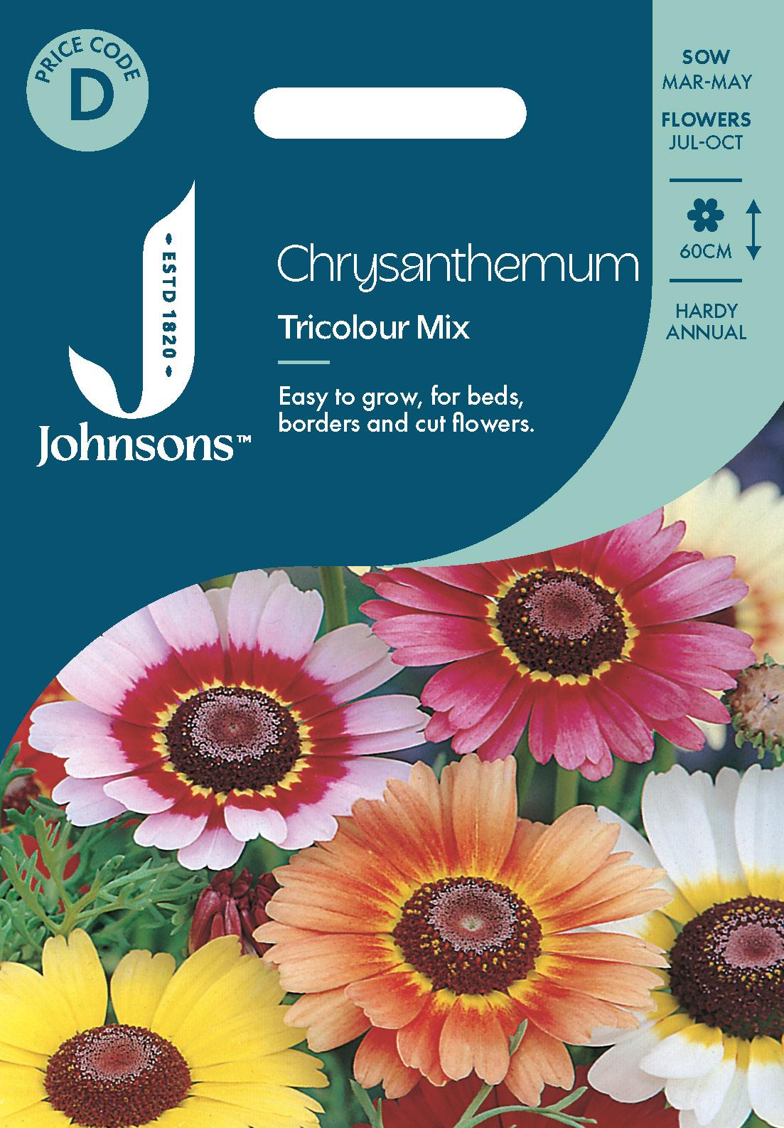 Johnsons - Chrysanthemum Tricolour Mix - 400 Seeds