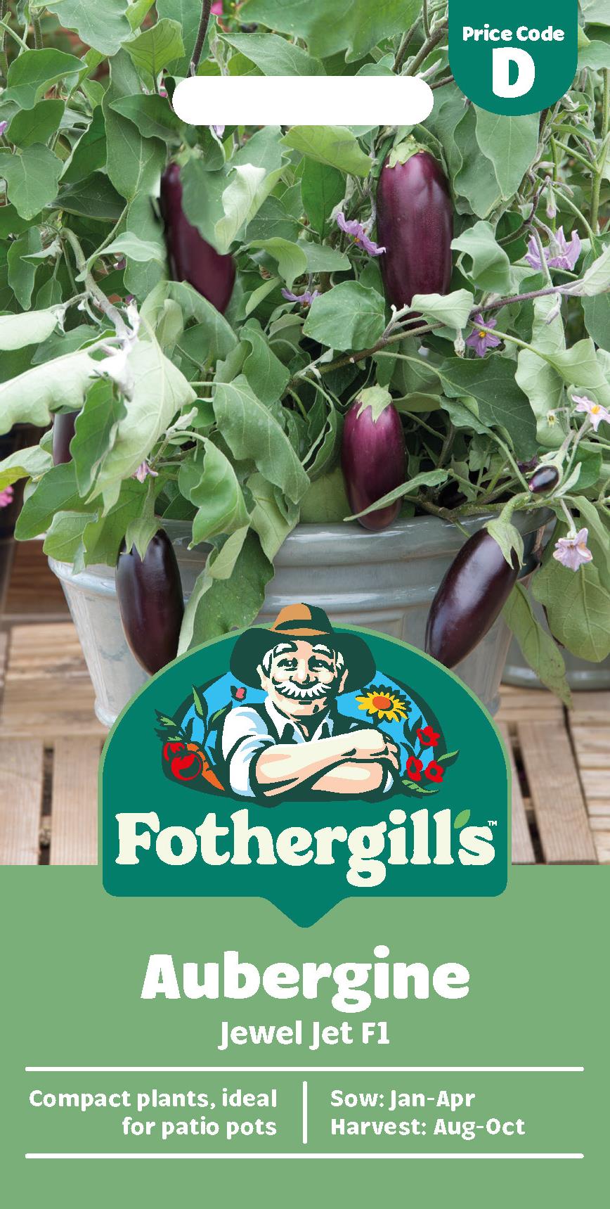 Fothergills Aubergine Jewel Jet F1 Seeds