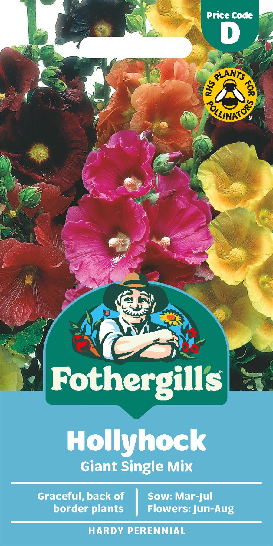 Fothergills Hollyhock Giant Single Mix Seeds