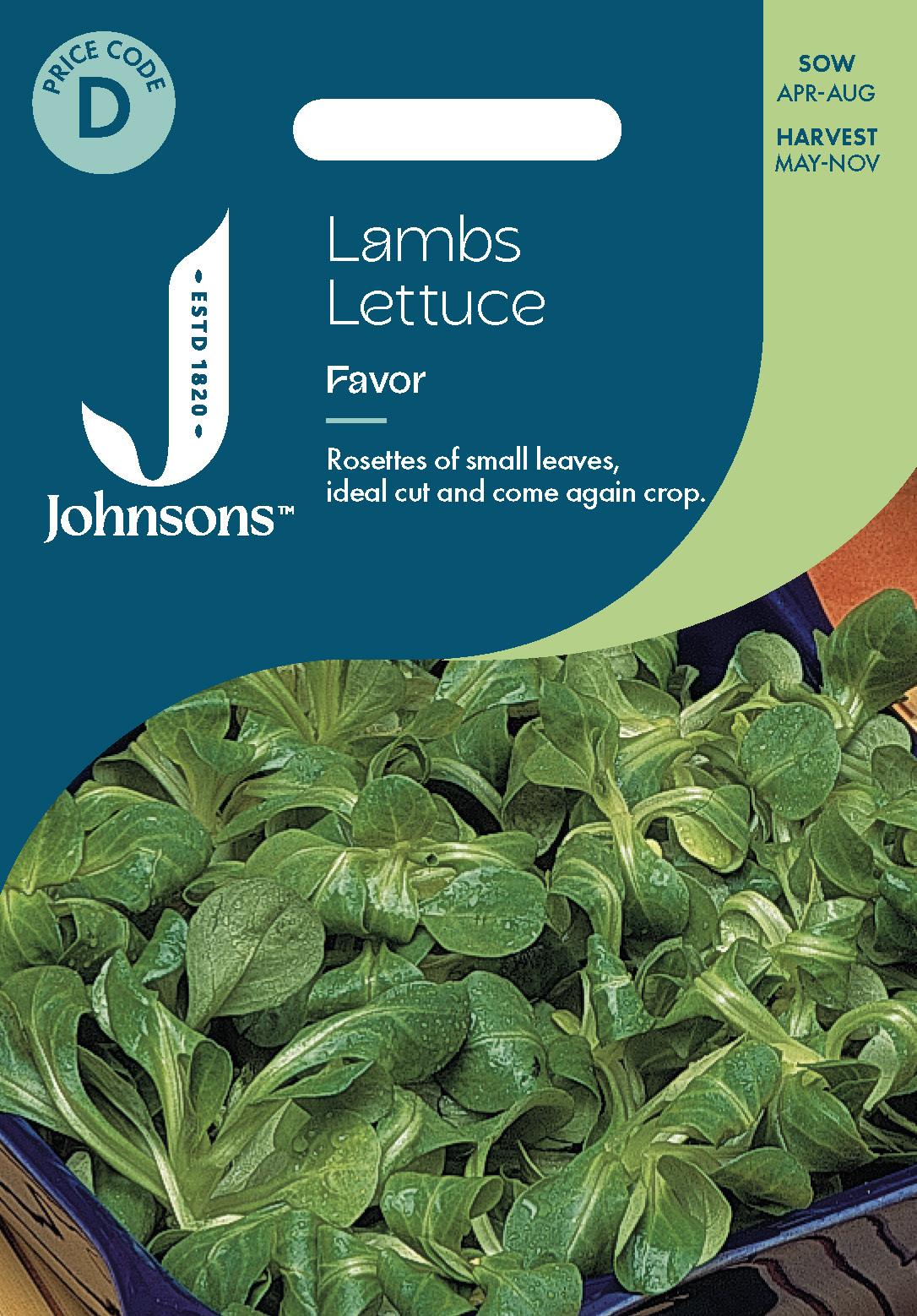 Johnsons - Lambs Lettuce Favor - 350 Seeds