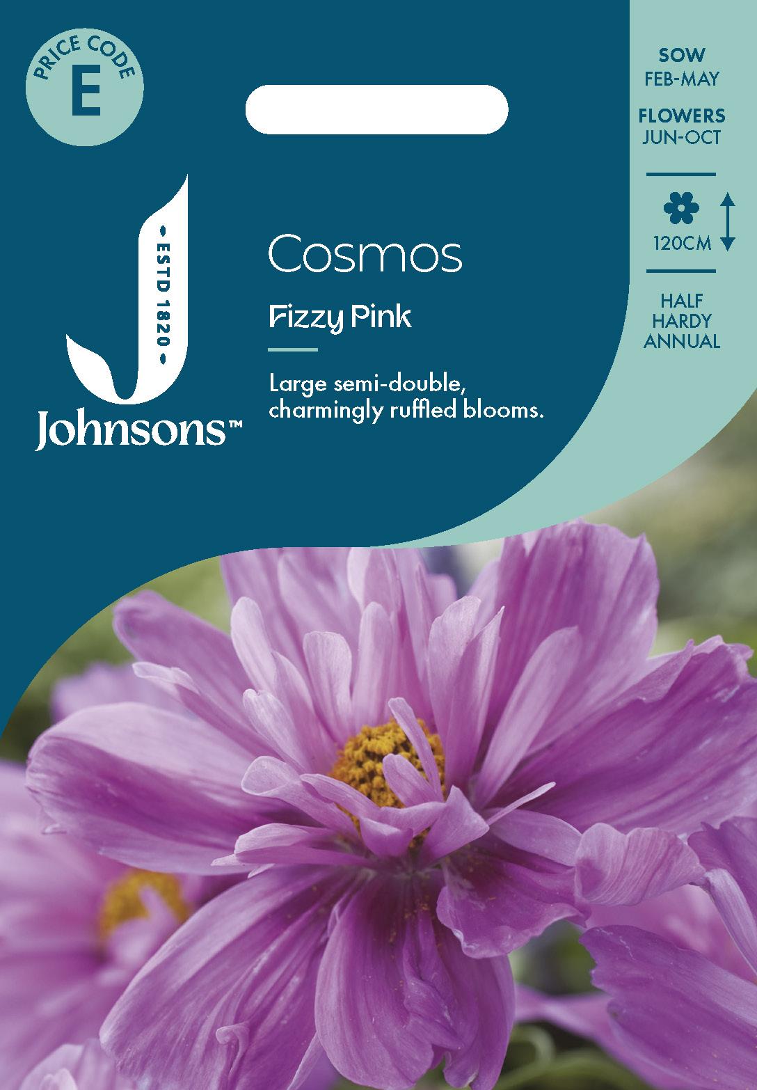 Johnsons - Cosmos Fizzy Pink - 50 Seeds