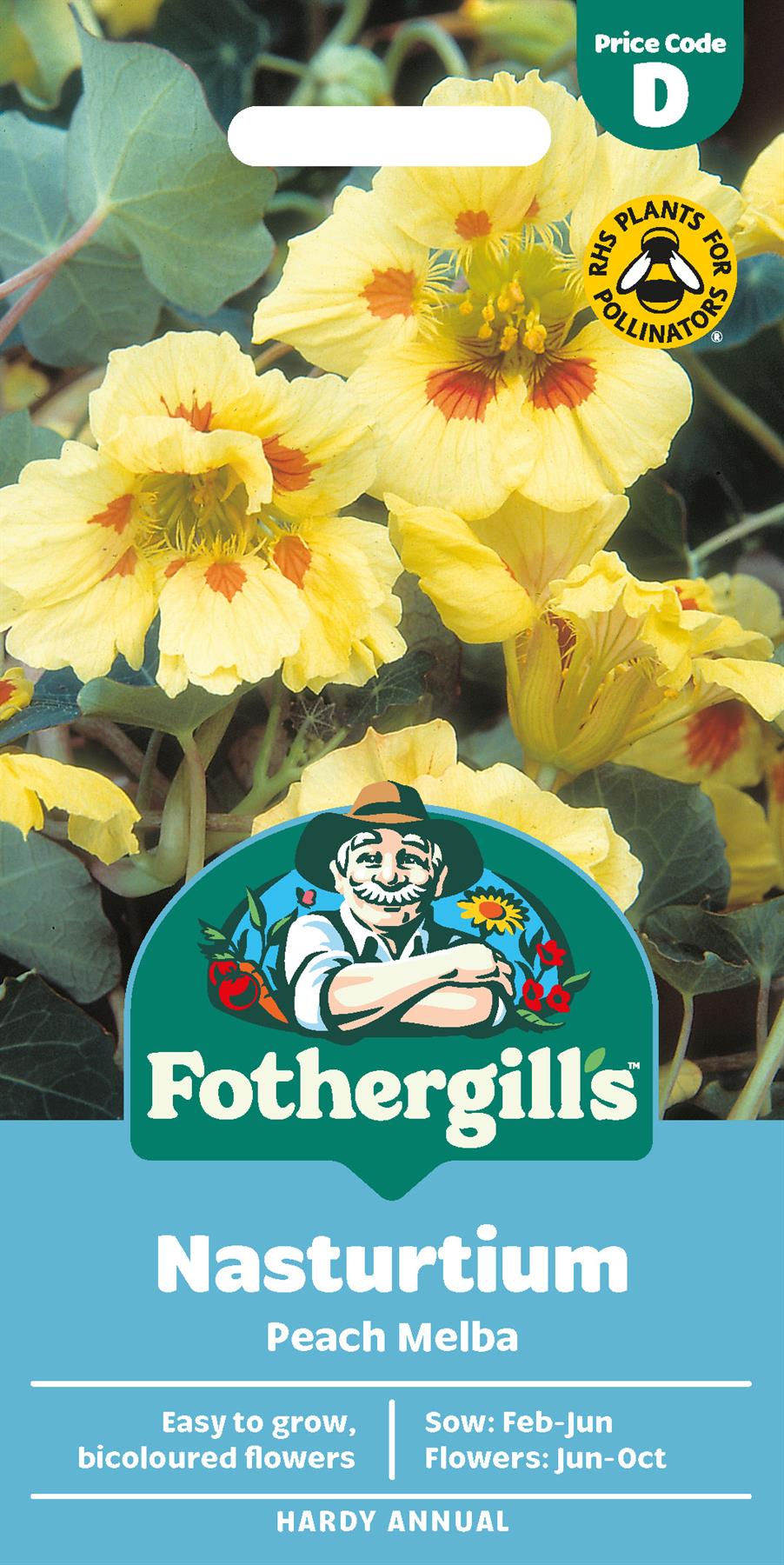 Fothergills Nasturtium Peach Melba Seeds