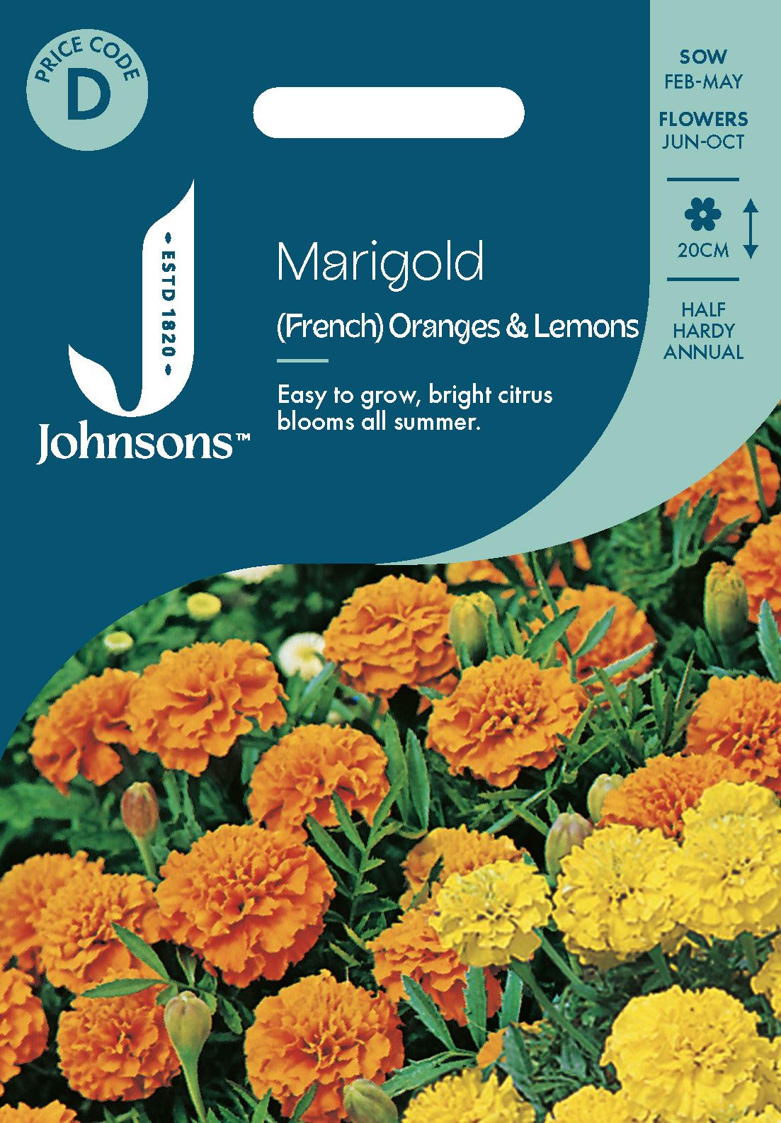 Johnsons - French Marigold Oranges and Lemons - 175 Seeds