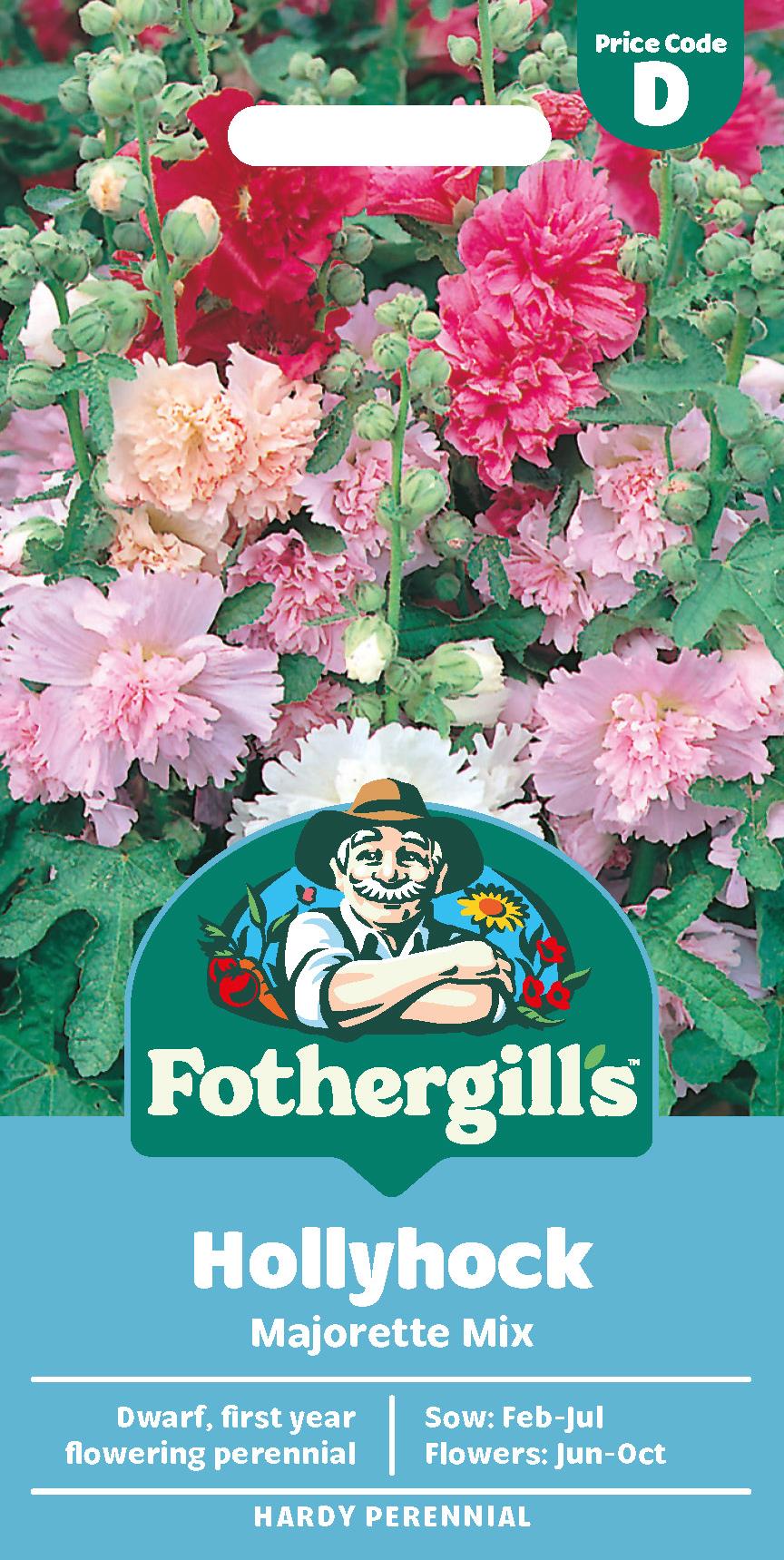 Fothergills Hollyhock Majorette Mix Seeds