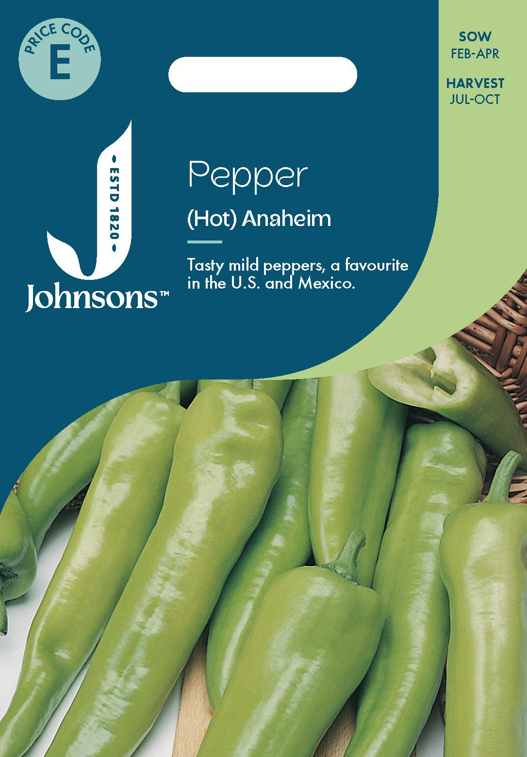 Johnsons - Pepper (hot) Anaheim - 30 Seeds