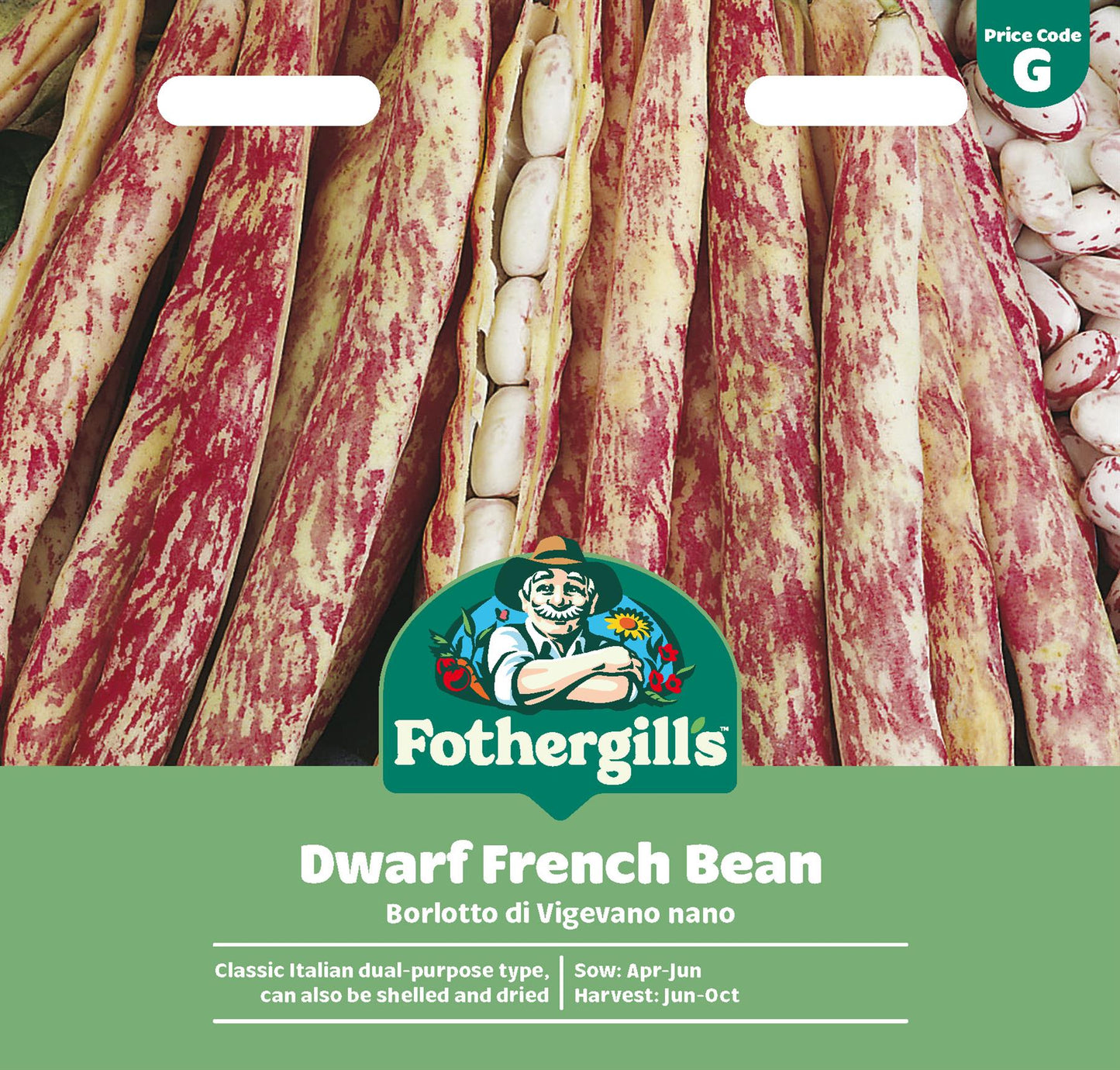 Fothergills Dwarf French Bean Borlotto Di Vigevano Nano Seeds