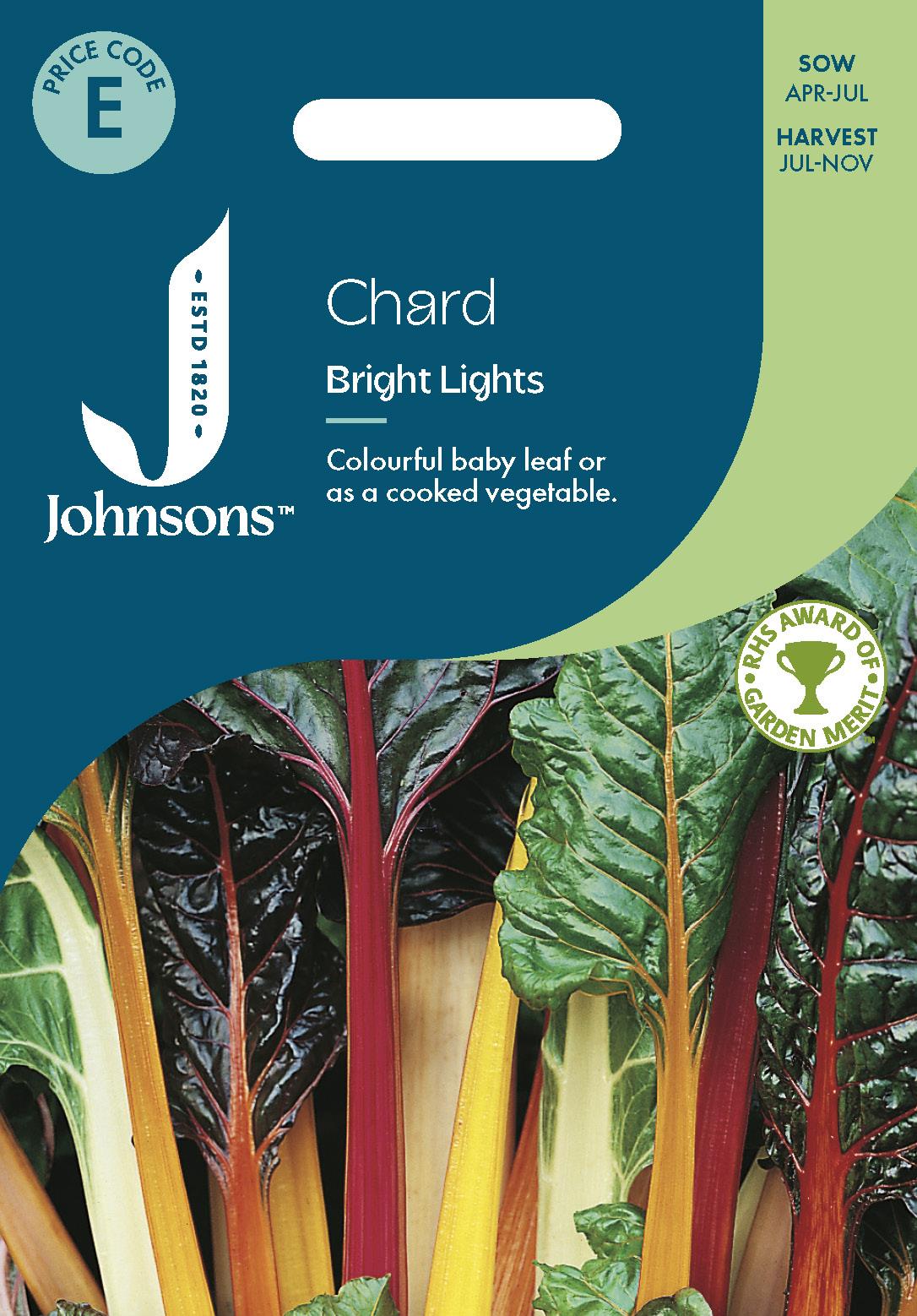 Johnsons - Chard Bright Lights - 100 Seeds