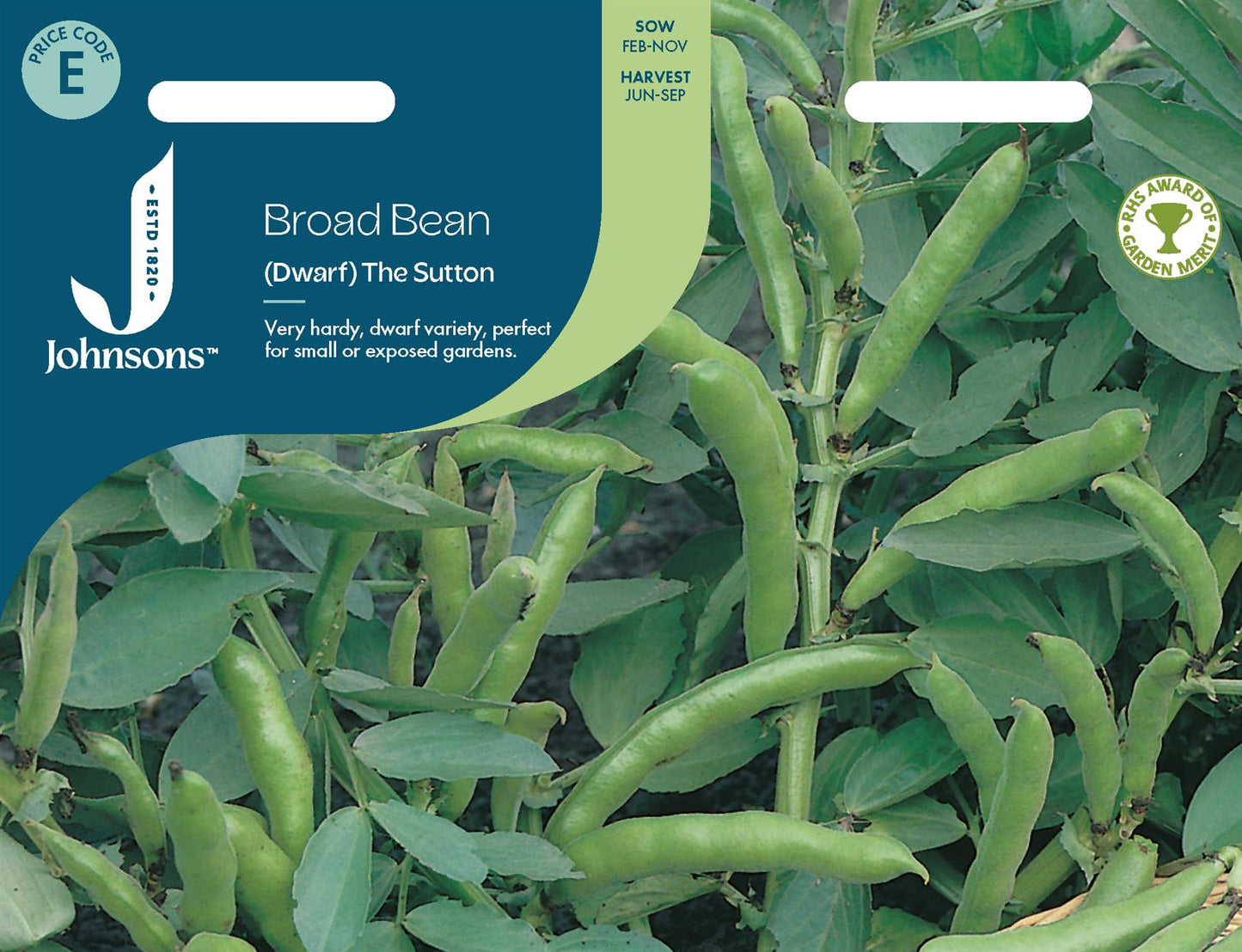 Johnsons - Broad Bean (dwarf) the Sutton - 45 Seeds
