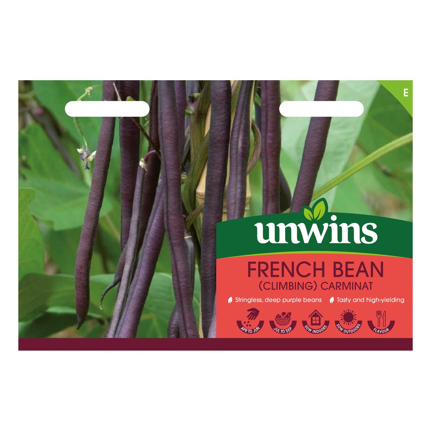 Unwins Vegetable Climbing French Bean Carminat - 50 Seeds