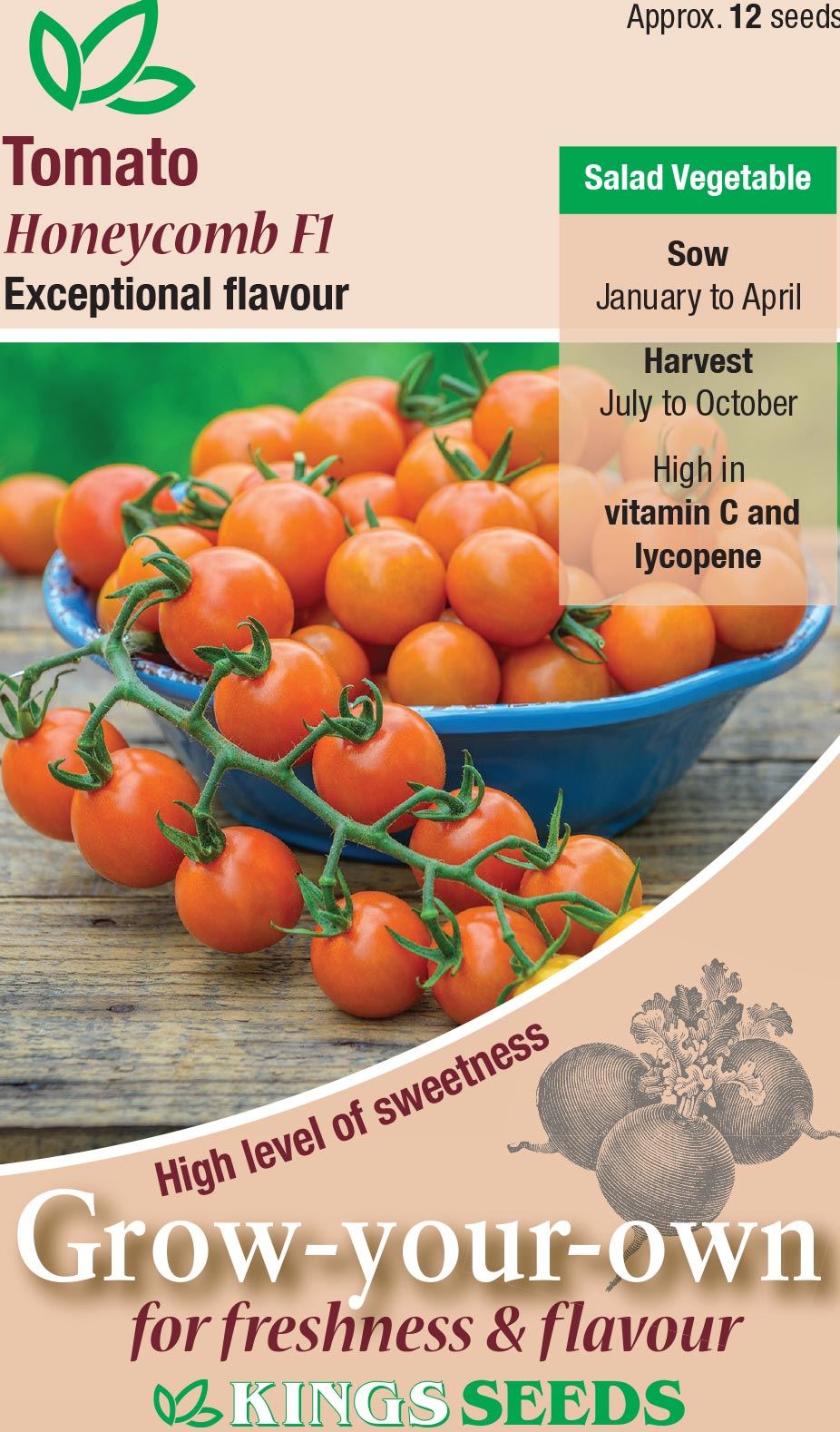 Kings Seeds Tomato Honeycomb F1 Hybrid Seeds