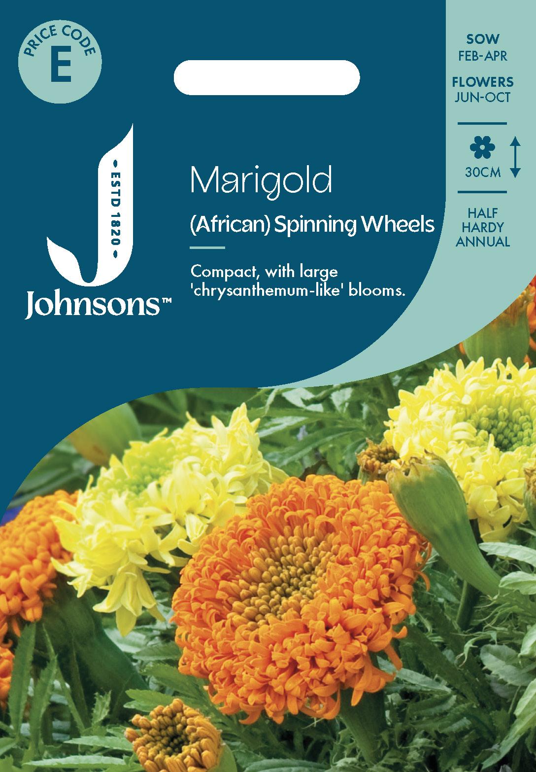 Johnsons - African Marigold Spinning Wheels - 100 Seeds