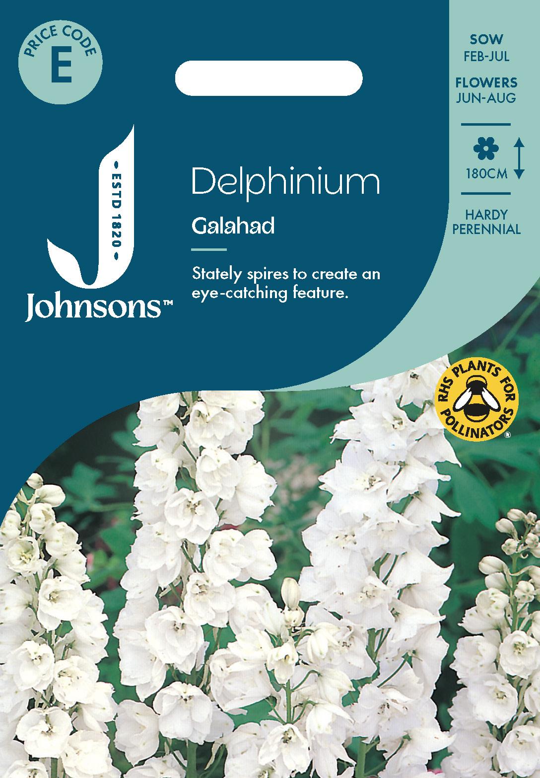 Johnsons - Delphinium Galahad - 60 Seeds