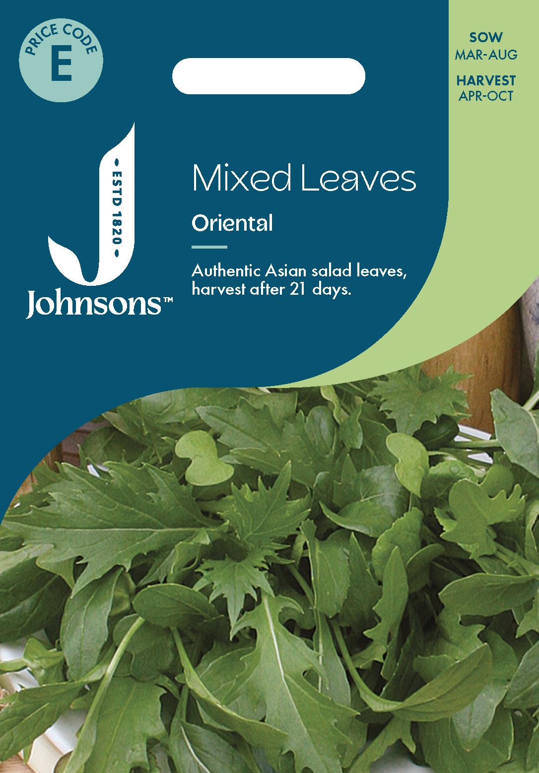 Johnsons - Mixed Leaves Oriental - 500 Seeds