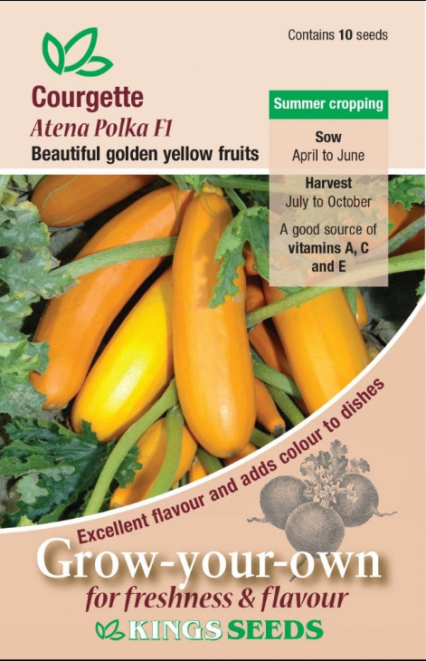 Kings Seeds Courgette Atena Polka F1 Hybrid 10 Seeds