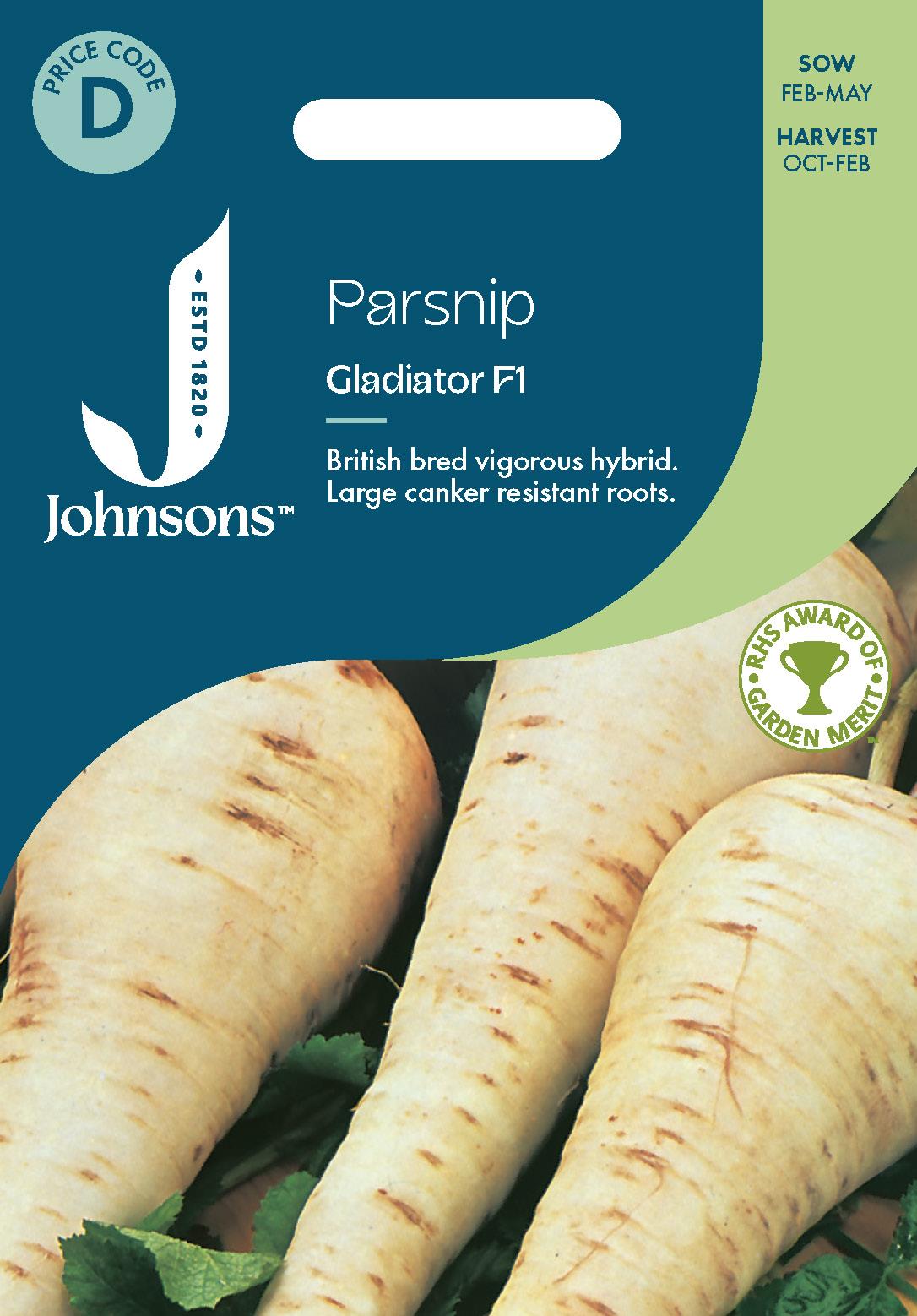 Johnsons - Parsnip Gladiator F1 - 200 Seeds
