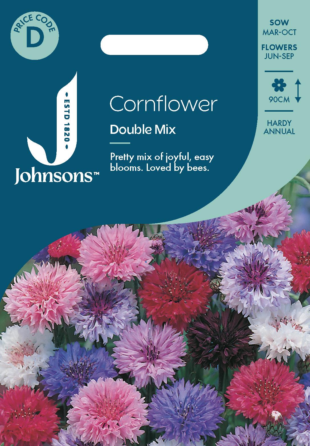 Johnsons - Cornflower Double Mix - 300 Seeds