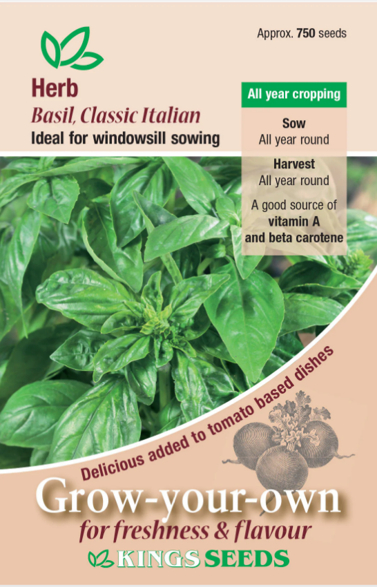 Kings Seeds Basil Classic Italian 750 Seeds