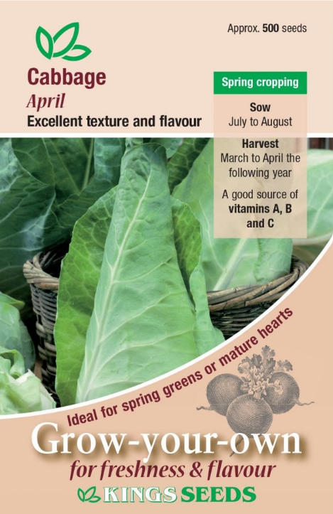 Kings Seeds Cabbage April 500 Seeds