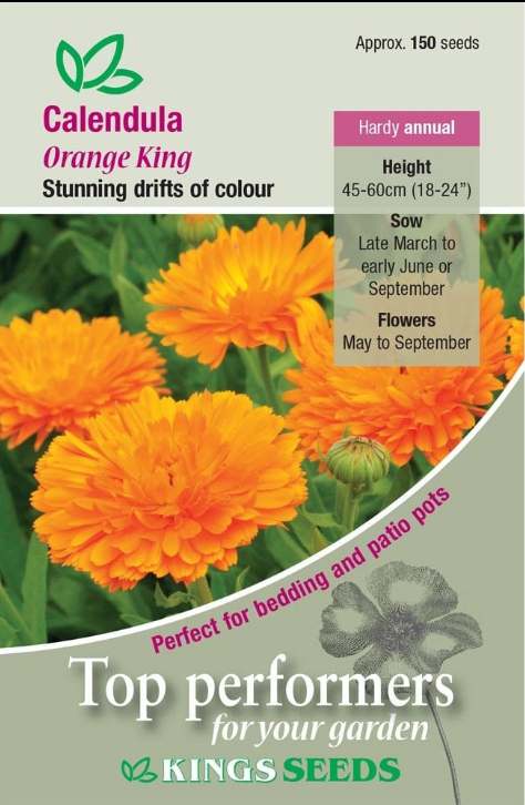 Kings Seeds Calendula Orange King 150 Seeds