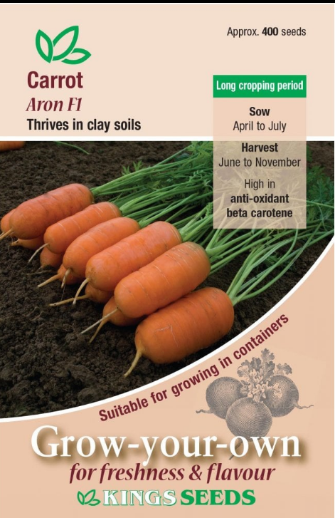 Kings Seeds Carrot Attilo F1 - 400 Seeds