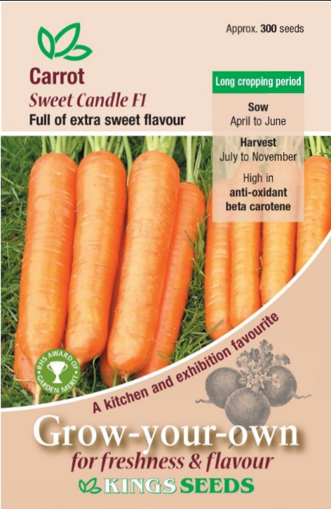 Kings Seeds Carrot Sweet Candle 300 Seeds
