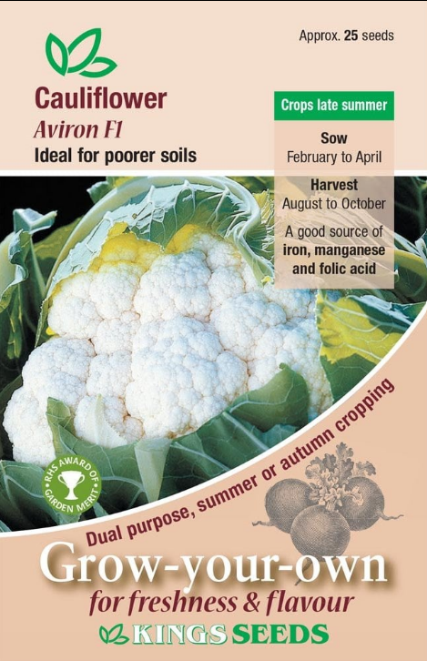 Kings Seeds Cauliflower Aviron F1 - 35 Seeds